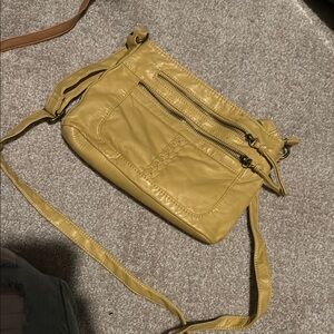 Yellow Leather Crossbody Bag